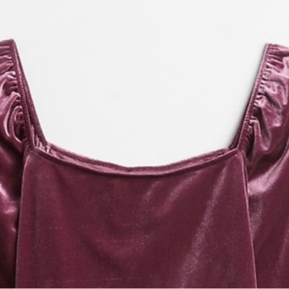 NWT GAP Factory Medium Velour Squareneck Top Burgundy Purple Stretch Vel… - Picture 13 of 13